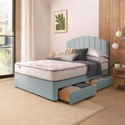 Silentnight Divan Bed With Fabric Merlin Headboard -Furniture Store 30922492 alt01