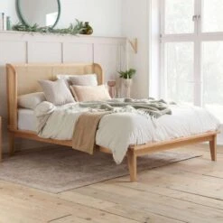 Astrid Rattan Bed Frame, Oak -Furniture Store 30922495
