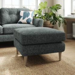 Sven Chunky Chenille Footstool -Furniture Store 30922700