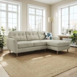 Sven Chunky Chenille Large Corner Chaise Sofa -Furniture Store 30922707
