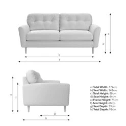 Sven Chunky Tonal Weave 3 Seater Sofa -Furniture Store 30922727 alt09