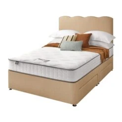 Silentnight Divan Bed With Wave Fabric Headboard -Furniture Store 30922930 alt02