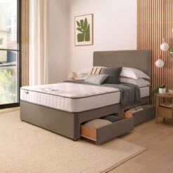 Silentnight Divan Bed With Francisco Velvet Headboard -Furniture Store 30923004 alt01