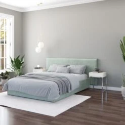 Hanging Wall Panel Dual Mount Plush Velvet Headboard -Furniture Store 30924537