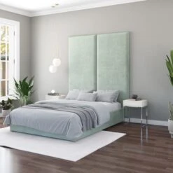 Hanging Wall Panel Dual Mount Plush Velvet Headboard -Furniture Store 30924537 alt03