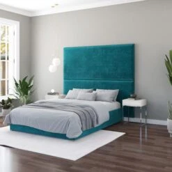 Hanging Wall Panel Dual Mount Plush Velvet Headboard -Furniture Store 30924538 alt01