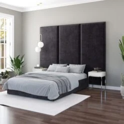 Hanging Wall Panel Dual Mount Plush Velvet Headboard -Furniture Store 30924539 alt04