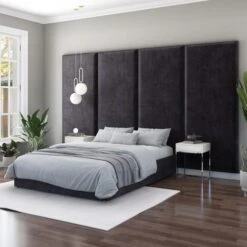 Hanging Wall Panel Dual Mount Plush Velvet Headboard -Furniture Store 30924539 alt05