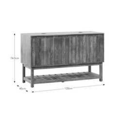 Humphrey Double Vanity Unit, Mango Wood Effect -Furniture Store 30925544 alt09