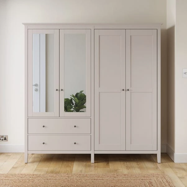 Lynton Mirrored 4 Door Wardrobe 1 Lynton Mirrored 4 Door Wardrobe