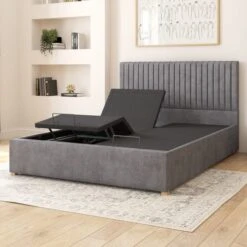 Grant Plush Velvet Adjustable Bed -Furniture Store 30926533 alt02
