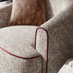 Carmen Chenille Curved Swivel Chair -Furniture Store 30926634 alt03