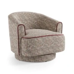 Carmen Chenille Curved Swivel Chair -Furniture Store 30926634 alt06