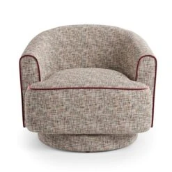 Carmen Chenille Curved Swivel Chair -Furniture Store 30926634 alt07