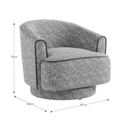 Carmen Chenille Curved Swivel Chair -Furniture Store 30926634 alt09