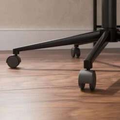 Modena Walnut Effect Office Chair, White Boucle -Furniture Store 30926648 alt04