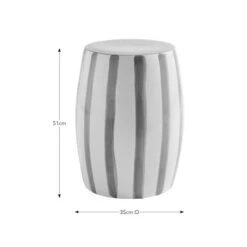 Beatrice Striped Ceramic Side Table, Green -Furniture Store 30926661 alt09