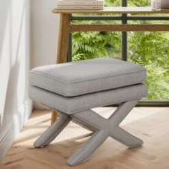 Rhode Linen Blend Footstool -Furniture Store 30927322