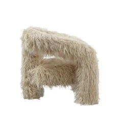 Freyja Ivory Faux Fur Accent Chair -Furniture Store 30927328 alt03