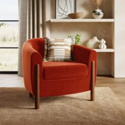 Polly Velvet Wooden Arm Tub Chair 24 Polly Velvet Wooden Arm Tub Chair -Furniture Store 30927475