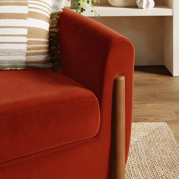 Polly Velvet Wooden Arm Tub Chair 11 Polly Velvet Wooden Arm Tub Chair - Image 11