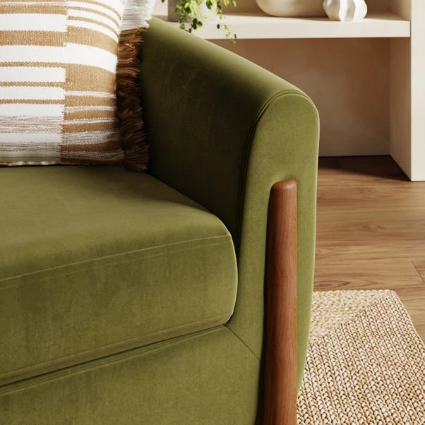 Polly Velvet Wooden Arm Tub Chair 3 Polly Velvet Wooden Arm Tub Chair - Image 3