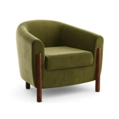 Polly Velvet Wooden Arm Tub Chair 20 Polly Velvet Wooden Arm Tub Chair -Furniture Store 30927476 alt04