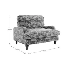 Beatrice Luxe Palm Velvet Snuggle Chair -Furniture Store 30927537 alt09