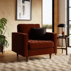 Zoe Casual Sit Velvet Armchair -Furniture Store 30927543