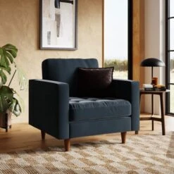 Zoe Casual Sit Velvet Armchair