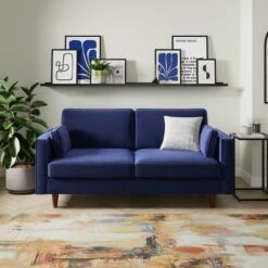 Zoe Plain Velvet 3 Seater Sofa Bed -Furniture Store 30927563 alt01