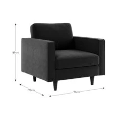 Zoe Plain Velvet Armchair -Furniture Store 30927564 alt09