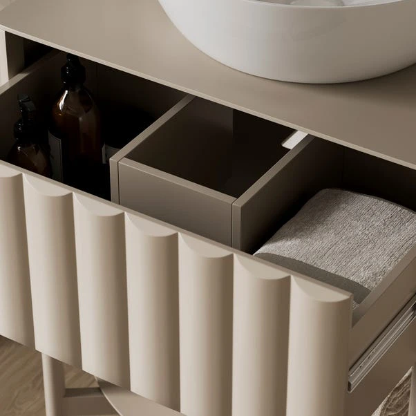 Alita Single Vanity Unit, Sandstone 3 Alita Single Vanity Unit, Sandstone - Image 3