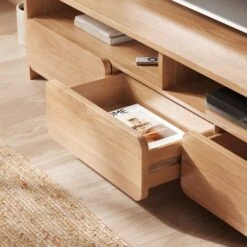 Bennett Extra Wide TV Unit For TVs Up To 70", Light Oak -Furniture Store 30929181 alt02