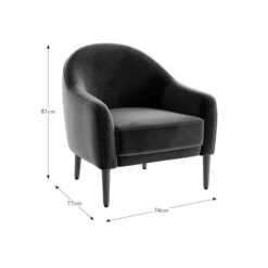 Kaspar Velvet Tub Chair -Furniture Store 30930125 alt09