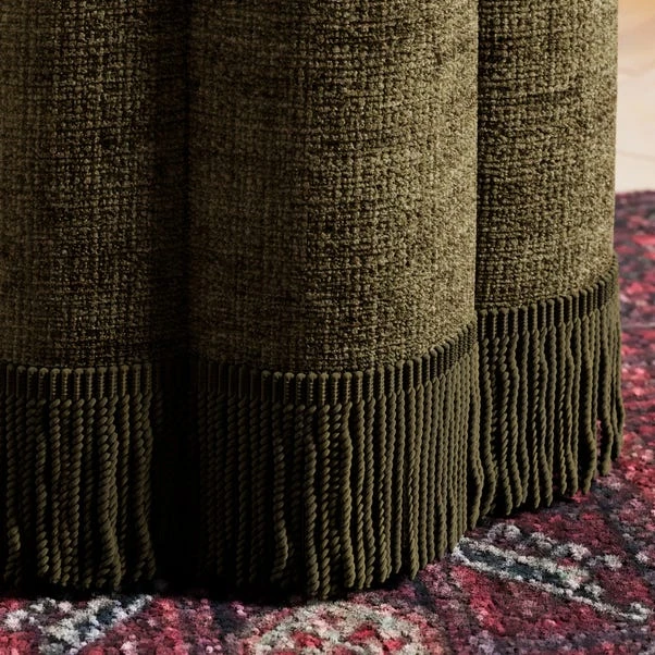 Flower Tassel Distressed Chenille Footstool 3 Flower Tassel Distressed Chenille Footstool - Image 3