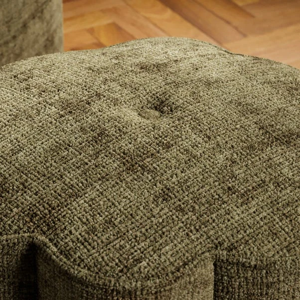 Flower Tassel Distressed Chenille Footstool 5 Flower Tassel Distressed Chenille Footstool - Image 5