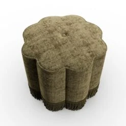 Flower Tassel Distressed Chenille Footstool 14 Flower Tassel Distressed Chenille Footstool -Furniture Store 30930268 alt06
