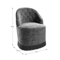 Elea Tassel Distressed Chenille Occasional Armchair -Furniture Store 30930363 alt09