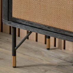 Fiji 4 Door Sideboard, Acacia Wood And Rattan -Furniture Store 30931601 alt03