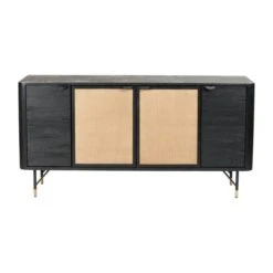 Fiji 4 Door Sideboard, Acacia Wood And Rattan -Furniture Store 30931601 alt05