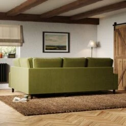 Beatrice Velvet Olive Corner Sofa -Furniture Store 30931697 alt02