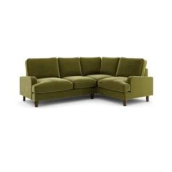 Beatrice Velvet Olive Corner Sofa -Furniture Store 30931697 alt05