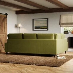 Beatrice Velvet Olive Corner Sofa -Furniture Store 30931698 alt02
