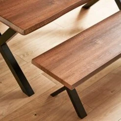 Ezra 6 Seater Rectangular Dining Table With 2 Benches -Furniture Store 30933377 alt02