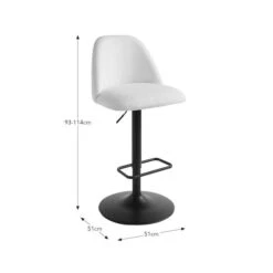 Delaney Adjustable Height Bar Stool, Boucle -Furniture Store 30933523 alt09