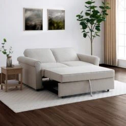 Kayden Fabric 2 Seater Scroll Arm Sofabed -Furniture Store 30933878 alt01