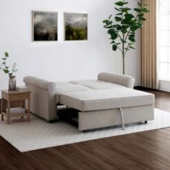 Kayden Fabric 2 Seater Scroll Arm Sofabed -Furniture Store 30933878 alt02