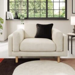 Newton Chunky Tonal Weave Snuggle Chair -Furniture Store 30935628