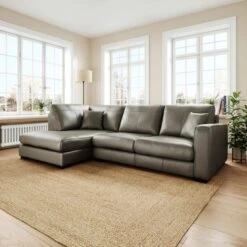 Carson Classic Leather Large Corner Chaise Sofa -Furniture Store 30938070